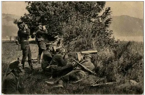 Schweizer Militär - Mitrailleure in Stellung -114106