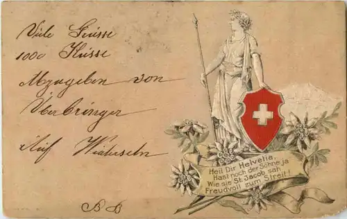 Helvetia - Prägekarte Litho -171392