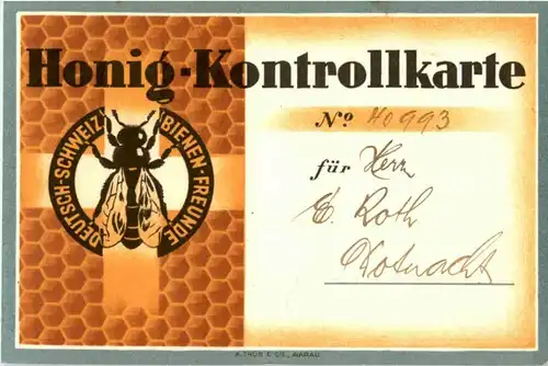 Romanshorn - Honig Kontrollkarte 1946 -196532