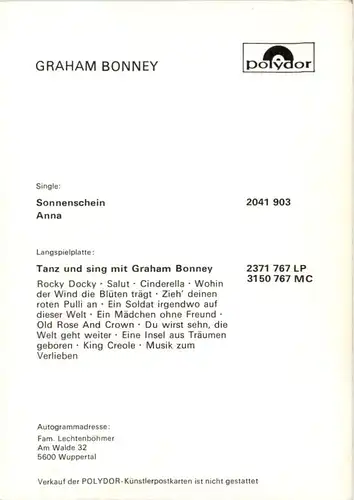 Graham Bonney mit Autogramm -202652