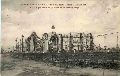 Bruxelles - Exposition Universelle 1910 - L Incendie -86060