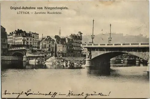 Lüttich - Zerstörte Maasbrücke -256320