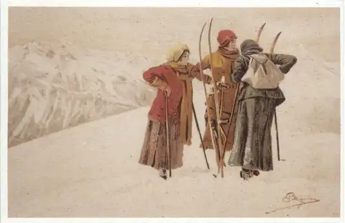 Ski - Künstlerkarte Magrini - Repro -214688