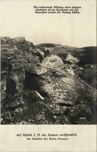 Wirkung einer Granate auf das Panzerfort Loucin der festung Lüttich -247196