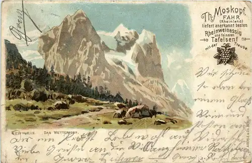 Wetterhorn - Litho - Werbekarte Moskopf Fahr -276082