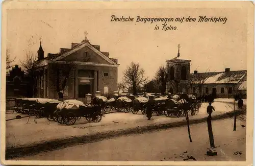 Kolno - Deutsche Bagagewagen auf dem Marktplatz -231362