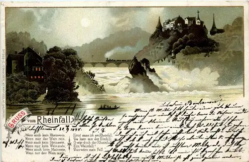 Schaffhausen - Gruss vom Rheinfall - Litho -272252