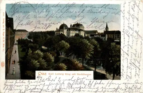 Graz - Karl Ludwig Ring mit Stadttheater -296858