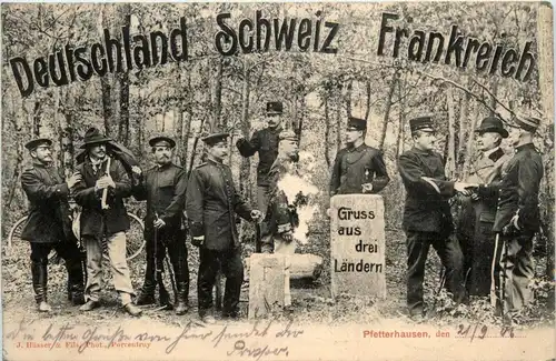 Grenze Deutschland Schweiz Frankreich - Pfetterhausen -73416