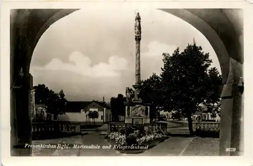 Frauenkirchen, Mariensäule und Kriegerdenkmal -353978