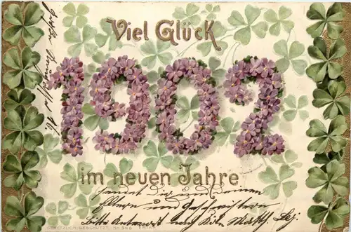 Neujahr - Jahreszahl 1902 - Prägekarte -422344