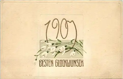 Neujahr - Jahreszahl 1907 - Jugendstil -422246