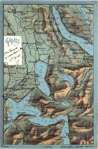 Gruss aus Schwyz - Luzern - Landkarte - Verlag Schlumpf -427012