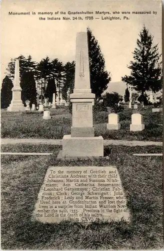 Lehighton - Monument of the Gnadenhutten Martyrs -79330