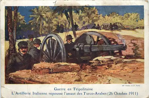 Guerre en Tripolitaine L Artillerie Italienne Turco-Arabes -430644