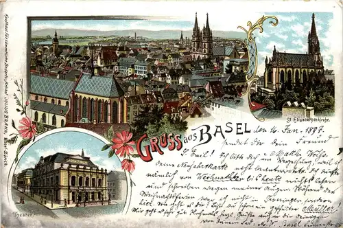 Gruss aus Basel - Litho -437252