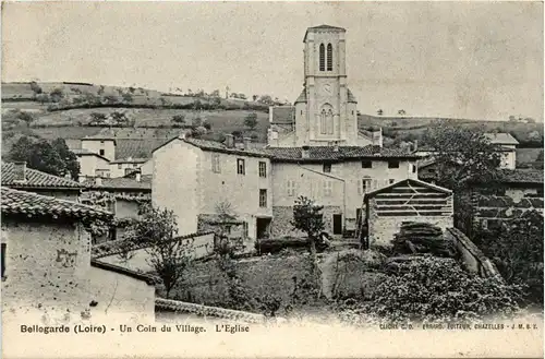 Bellegarde, Un Coin du Village. LÈglise -365160