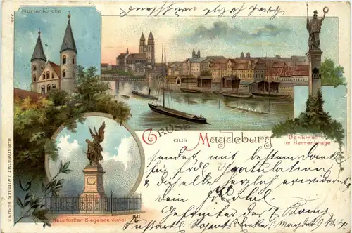 Gruss aus Magdeburg - Litho -90778