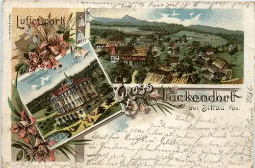 Gruss aus Lückendorf bei Zittau - Litho Oybin -90836