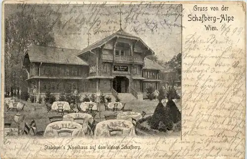 Gruss von der Schafberg-Alpe, Wien -371086