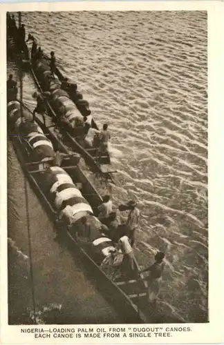 Nigeria - Loading Palm Oil from Dugout Canoes -98520