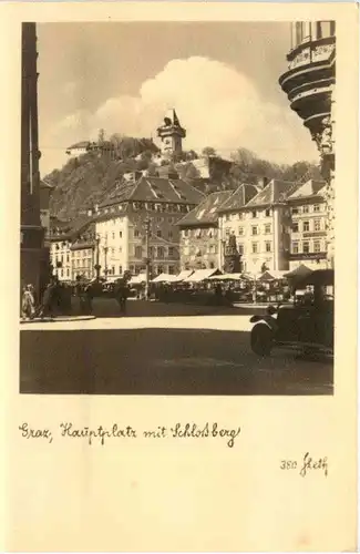 Graz, Hauptplatz mit Schlossberg -374006