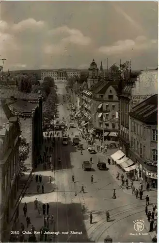 Oslo - Karl Johansgt met Slottet -473028