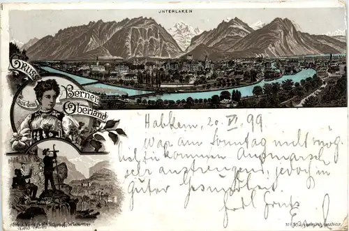 Gruss aus dem Berner Oberland - Litho - Interlaken -479070