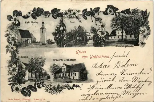 Gruss aus Gräfenhain - Brauerei und Gasthof - Zary - Sorau -91864