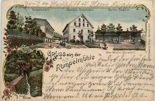 Gruss aus der Rumpelmühle in Ober-Wüste-Giersdorf - Litho -481612