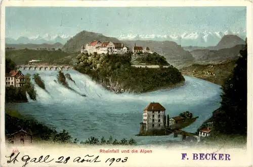 Rheinfall und die Alpen -392638