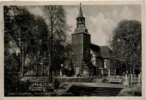 Spreewald, Lübben, Neue Schleuse mit Hospitalkirche -397082