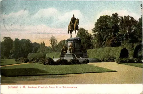 Schwerin, Denkmal Friedrich Franz II im Schlossgarten -501188