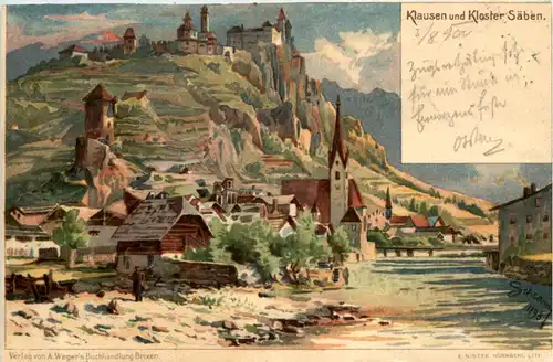 Klausen und Kloster Säben - Litho -605072