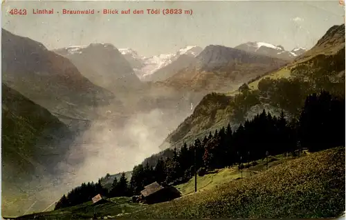 Linthal, Braunwald, Blick auf den Tödi -506504