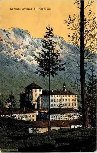 Schloss Ambras bei Innsbruck - Künstler-AK Eugen Felle -606080