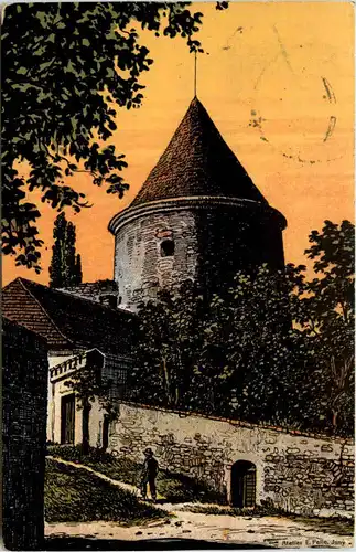 Krems an der Donau - Pulverturm - Künstler-AK Eugen Felle -605866