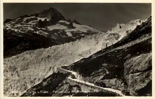 Gletsch - Furkastrasse mit Postbus -605544