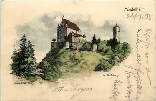 Mindelheim - Mindelburg- Künstler-AK Eugen Felle -606682