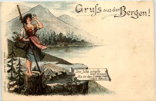 Gruss aus den Bergen - Litho - Künstler-AK Eugen Felle -606762