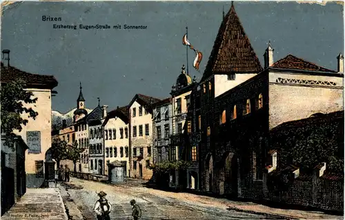 Brixen - Erzherzog Eugen Strasse - Künstler-AK Eugen Felle -609560