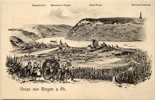 Gruss aus Bingen - Künstler-AK Eugen Felle -610340