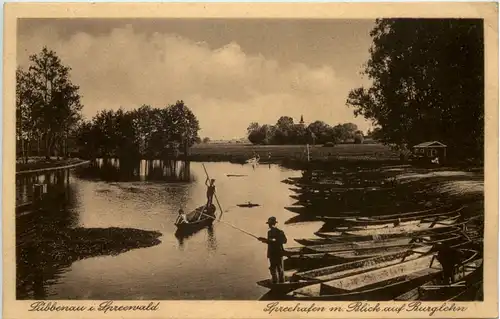 Lübbenau, Spreehafen m. Blick auf Burglehn -510796