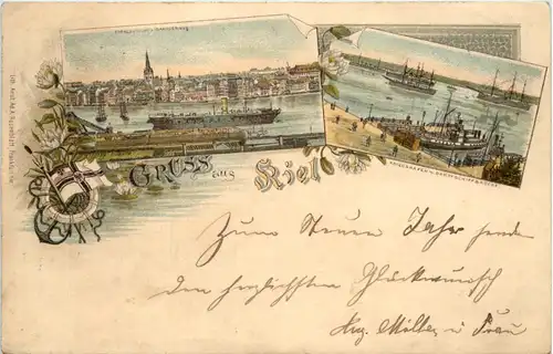 Gruss aus Kiel - Vorläufer 1894 - Litho -617402