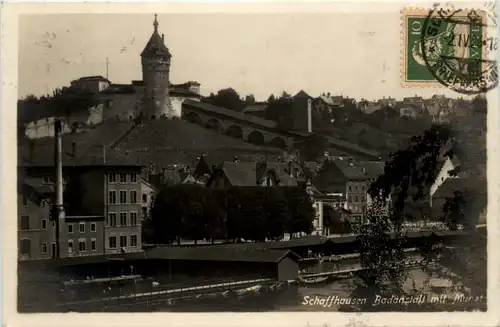 Schaffhausen -Badeanstalt mit Munot -480142