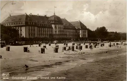 Ostseebad Zoppot - Strand und Kasino -625440