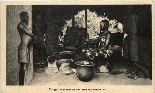 Congo - Binnenste van eene inlandsche hut -638276