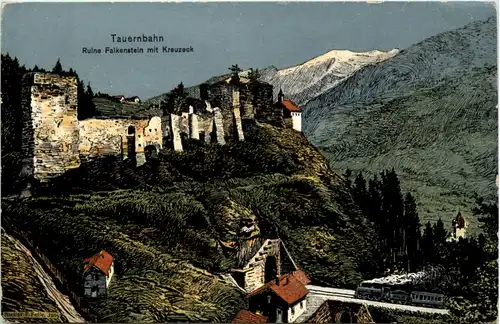 Tauernbahn Ruine Falkenstein - Künstler-AK Eugen Felle -609696