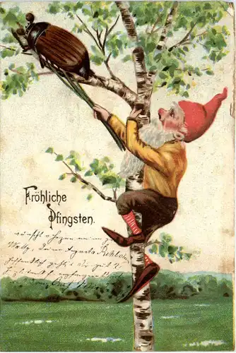 Pfingsten - Zwerg mit Maikäfer -629058