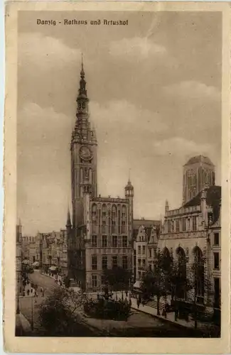 Danzig - Rathaus und Artushof -633910